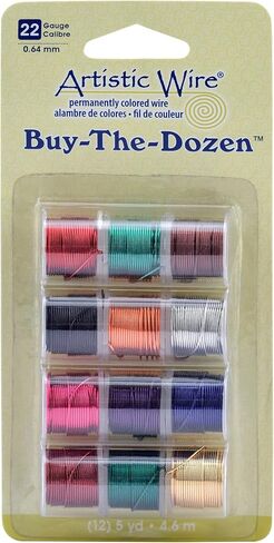 سلك فني، قياس 20 / .81 مم سلك نحاسي ملون مقاوم للتشوه، BuyThe3، أسود، لون طبيعي، لون نحاسي عتيق، 3 ياردة / 2.7 م لكل منهما in Kuwait