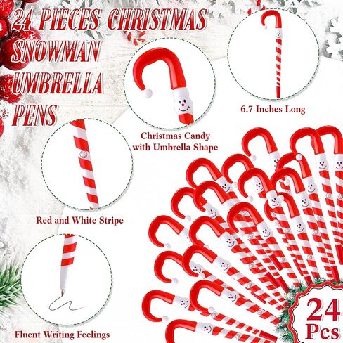 Zhanmai 48 Pcs Christmas Gifts Bulk Included 24 Christmas Pens Candy Cane Pens 24 Funny Stress Balls for Adults Snow Balls Candy Cane Stress Toys Christmas Party Favors for Stocking Fillers Gifts in Saudi Arabia