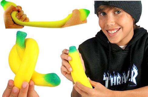JA-RU Stretchy Banana & Squishy Carrot (2 Pack) Super Squishy Slow Rising Sensory Fidget Fruit Toys for Kids. Stress Relief Therapy Autism Toy. Bulk Party Favor Classroom Prizes. 3340-3342p in Kuwait