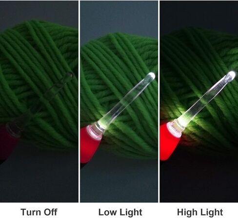 BCMRUN LED Crochet hooks set,9 Interchangeable Heads Light Up Knitting Needles Weave Sewing Tool Accessories with Case(Purple) in Kuwait