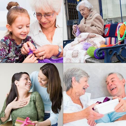 BCMRUN LED Crochet hooks set,9 Interchangeable Heads Light Up Knitting Needles Weave Sewing Tool Accessories with Case(Purple) in Kuwait