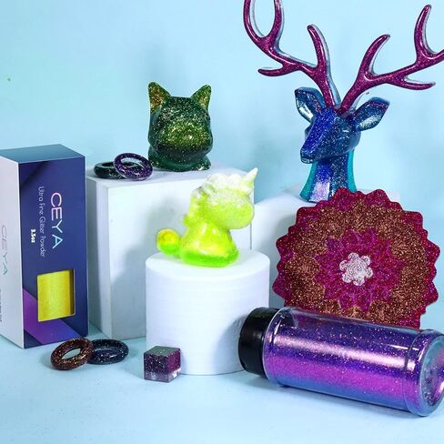 مسحوق لامع فائق النعومة من Ceya Chameleon، 3.5 أونصة/ 100 جرام، بريق متغير اللون زنبركي ساطع 1/128 بوصة 0.008 بوصة 0.3 مم مسحوق قزحي الألوان متغير لراتنجات الإيبوكسي والأظافر والحرف اليدوية والسلايم وحافظة الهاتف والرسم in Kuwait