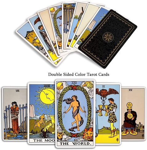 IXIGER Classic Tarot Cards Deck with Guide Book 78pcs Tarot Cards for Beginners to Advanced, Dark Tarot Deck, Durable Oracle Cards in Kuwait