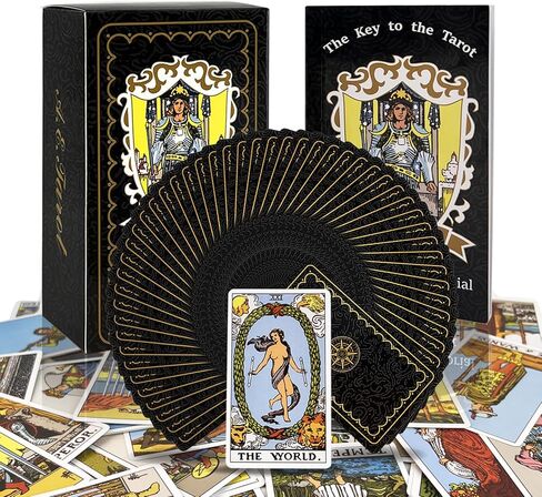 IXIGER Classic Tarot Cards Deck with Guide Book 78pcs Tarot Cards for Beginners to Advanced, Dark Tarot Deck, Durable Oracle Cards in Kuwait