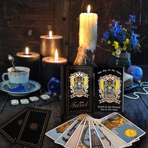 IXIGER Classic Tarot Cards Deck with Guide Book 78pcs Tarot Cards for Beginners to Advanced, Dark Tarot Deck, Durable Oracle Cards in Kuwait