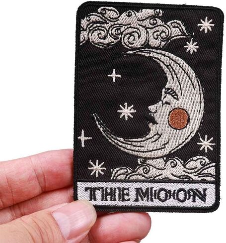 بطاقة Moon Tarot Fortune Telling 3.6 بوصة حديد على رقعة لاصقة حرارية مطرزة للملابس in Kuwait