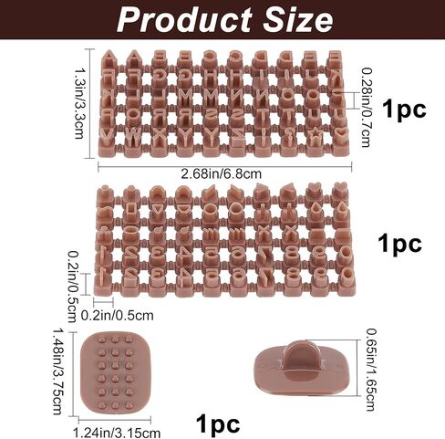 CRASPIRE Letter Stamps for Clay, Cookie Stamps Letters Brown Polymer Alphabet Clay Cutters Set Clay Texture Roller for Clay Cookie in Saudi Arabia