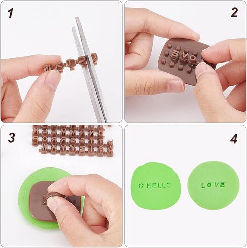 CRASPIRE Letter Stamps for Clay, Cookie Stamps Letters Brown Polymer Alphabet Clay Cutters Set Clay Texture Roller for Clay Cookie in Saudi Arabia