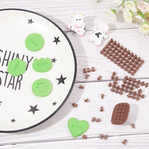 CRASPIRE Letter Stamps for Clay, Cookie Stamps Letters Brown Polymer Alphabet Clay Cutters Set Clay Texture Roller for Clay Cookie in Saudi Arabia