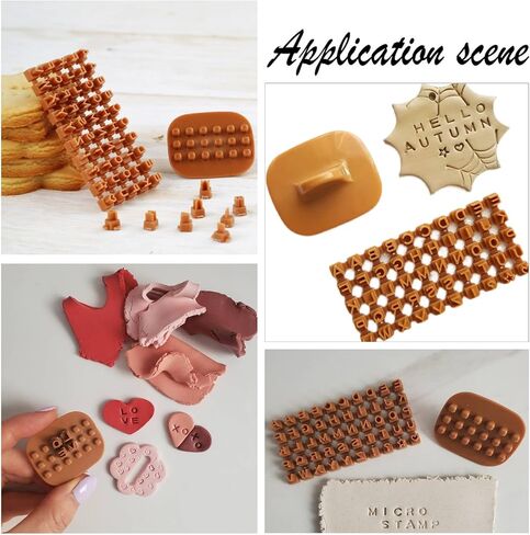 CRASPIRE Letter Stamps for Clay, Cookie Stamps Letters Brown Polymer Alphabet Clay Cutters Set Clay Texture Roller for Clay Cookie in Saudi Arabia