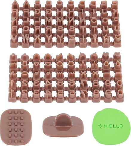 CRASPIRE Letter Stamps for Clay, Cookie Stamps Letters Brown Polymer Alphabet Clay Cutters Set Clay Texture Roller for Clay Cookie in Saudi Arabia