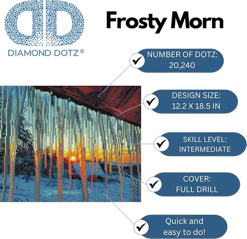 DIAMOND DOTZ ® - Frosty Morn, Full Drill, Square Dotz, Diamond Painting Kits, Diamond Art Kits for Adults, Gem Art, Diamond Art, Diamond Dotz Kits, 12.2"x18.5" in Saudi Arabia