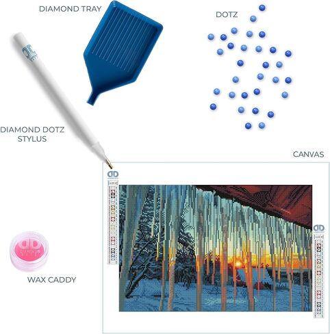 DIAMOND DOTZ ® - Frosty Morn, Full Drill, Square Dotz, Diamond Painting Kits, Diamond Art Kits for Adults, Gem Art, Diamond Art, Diamond Dotz Kits, 12.2"x18.5" in Saudi Arabia