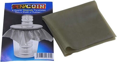 طبق خدع سحرية من بلاك هول لاختراق العملات المعدنية من خلال ورقة مطاطية في كوب ساحر دعائم ذهنية سحرية وهمية in Kuwait