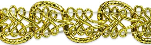 Trims by The Yard Gwen Lacey Metallic Braid Spool | Gold | (3 Yard Cut) Trim, 9 Foot (Pack of 2) in Saudi Arabia