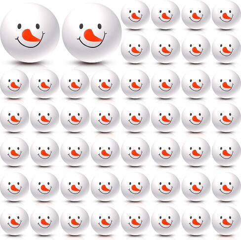 Sosation 48 Pieces Snowmen Stress Ball Fake Snowball Bouncy Snow Ball Christmas Stress Toys Sensory Stress Relief Gifts Stocking Stuffers for Winter Christmas Party Favors in Saudi Arabia