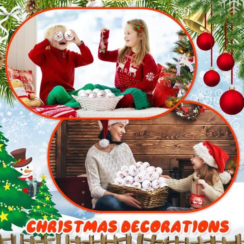 Sosation 48 Pieces Snowmen Stress Ball Fake Snowball Bouncy Snow Ball Christmas Stress Toys Sensory Stress Relief Gifts Stocking Stuffers for Winter Christmas Party Favors in Saudi Arabia
