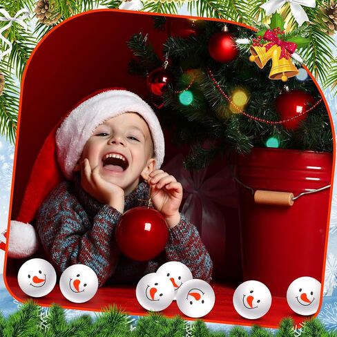 Sosation 48 Pieces Snowmen Stress Ball Fake Snowball Bouncy Snow Ball Christmas Stress Toys Sensory Stress Relief Gifts Stocking Stuffers for Winter Christmas Party Favors in Saudi Arabia