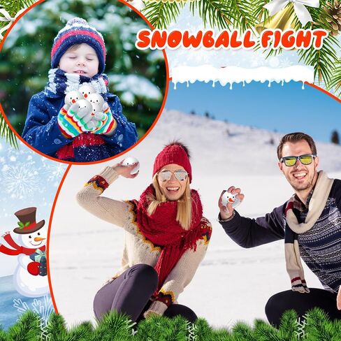 Sosation 48 Pieces Snowmen Stress Ball Fake Snowball Bouncy Snow Ball Christmas Stress Toys Sensory Stress Relief Gifts Stocking Stuffers for Winter Christmas Party Favors in Saudi Arabia