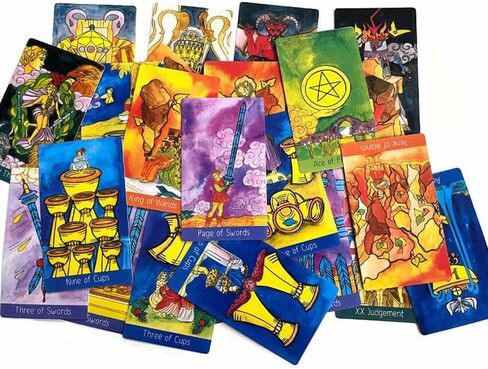 mrdiyshisha مقياس عكسي طبق التارو ، 80 بطاقة تاروت مضحكة، 350 GSM في المخزون في الحجم القياسي (4.7 بوصة × 2.7 بوصة) in Kuwait