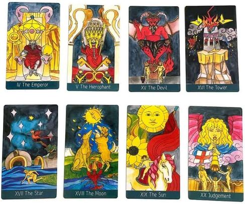 mrdiyshisha مقياس عكسي طبق التارو ، 80 بطاقة تاروت مضحكة، 350 GSM في المخزون في الحجم القياسي (4.7 بوصة × 2.7 بوصة) in Kuwait