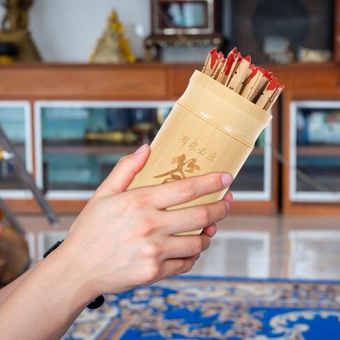 جادبيبارتي مجموعة واحدة من عصي الثروة الصينية كاو تشيم، عصي الكهانة الصينية مع دلو من الخيزران ودعائم عرافة بوذية للكتب لألعاب الكهانة in Kuwait