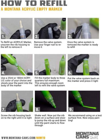 Montana Cans Acrylic Paint Marker, 0.7mm, Extra-Fine Nib, Shock White Pure (045358) in Kuwait