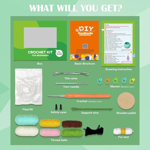 PEGYOU Crochet Kit for Beginners - 2 PCS Beginner Crochet Kit for Adults Kids with Step-by-Step Video Tutorials and Instructions, Learn to Crochet Kits for Adults Beginner (Daisy and Sunflower) in Saudi Arabia
