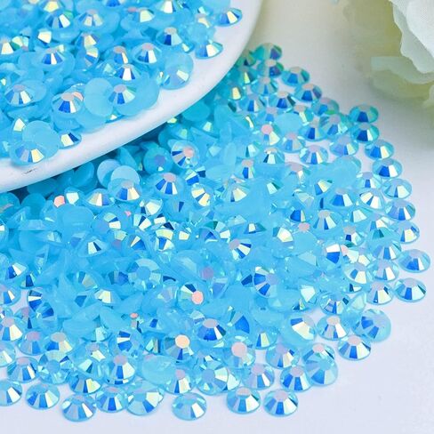 Briskbloom 2000 قطعة 4 مم من حجر الراين المسطح من الراتنج، بحيرة زرقاء AB من أحجار الراين من الراتنج المسطح للأكواب والزجاجات والأكواب والديكور الحرفي وحجر الماس اللامع اللامع in Kuwait