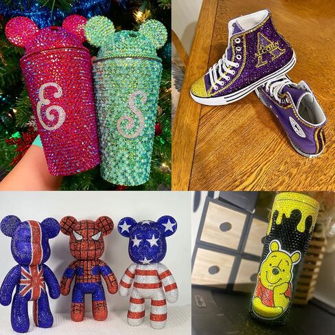 Briskbloom 2000 قطعة 4 مم من حجر الراين المسطح من الراتنج، بحيرة زرقاء AB من أحجار الراين من الراتنج المسطح للأكواب والزجاجات والأكواب والديكور الحرفي وحجر الماس اللامع اللامع in Kuwait