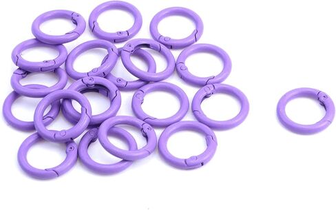Savagrow 20pcs Metal Spring O Rings Clip Round Carabiner Snap Buckle DIY Accessories, White in Kuwait
