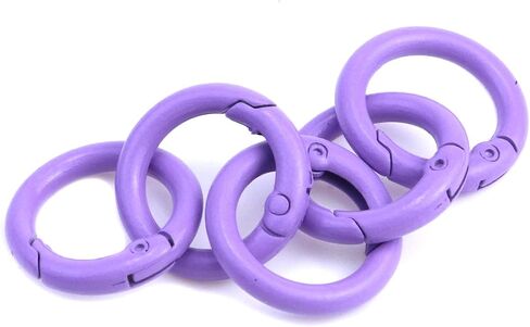Savagrow 20pcs Metal Spring O Rings Clip Round Carabiner Snap Buckle DIY Accessories, White in Kuwait