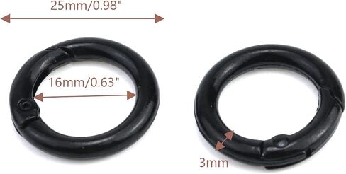 Savagrow 20pcs Metal Spring O Rings Clip Round Carabiner Snap Buckle DIY Accessories, White in Kuwait