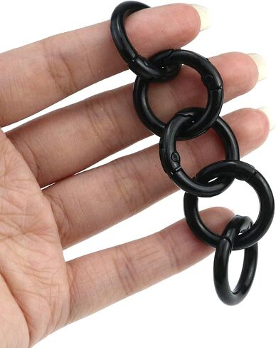 Savagrow 20pcs Metal Spring O Rings Clip Round Carabiner Snap Buckle DIY Accessories, White in Kuwait