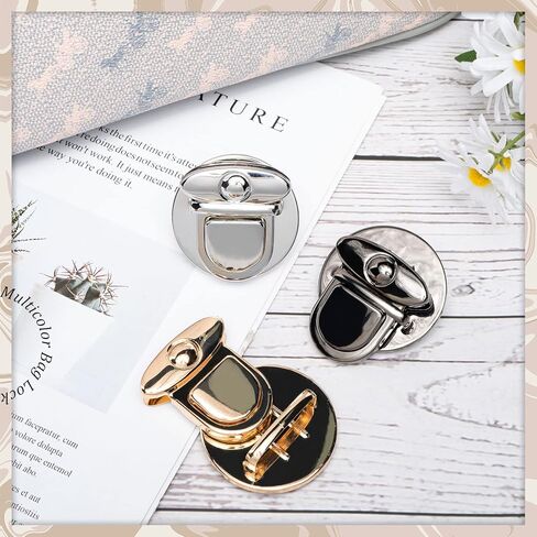 6 قطع من مشابك القفل بمحور إغلاق عملي محفظة تغلق بمشبك تثبيت ملتف دائري الشكل معدني مشبك لأجهزة يدوية الصنع الصنع الصنع محفظة يدوية الصنع مصنوعة حقائب اليد والملحقات ، 3 ألوان in Kuwait