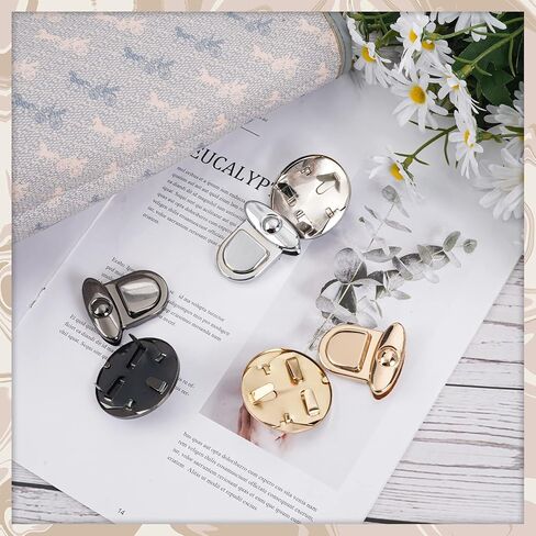 6 قطع من مشابك القفل بمحور إغلاق عملي محفظة تغلق بمشبك تثبيت ملتف دائري الشكل معدني مشبك لأجهزة يدوية الصنع الصنع الصنع محفظة يدوية الصنع مصنوعة حقائب اليد والملحقات ، 3 ألوان in Kuwait