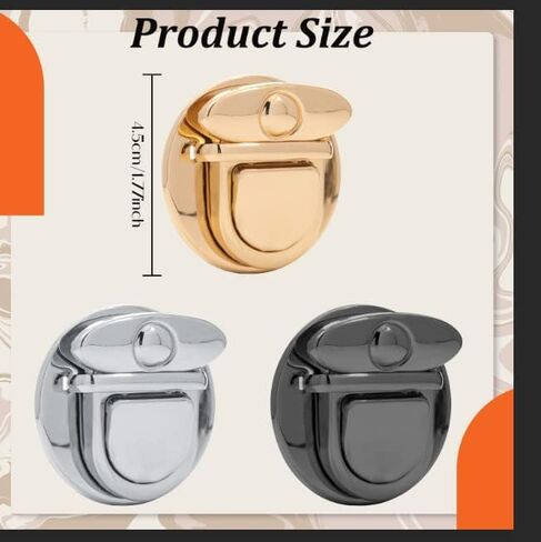 6 قطع من مشابك القفل بمحور إغلاق عملي محفظة تغلق بمشبك تثبيت ملتف دائري الشكل معدني مشبك لأجهزة يدوية الصنع الصنع الصنع محفظة يدوية الصنع مصنوعة حقائب اليد والملحقات ، 3 ألوان in Kuwait