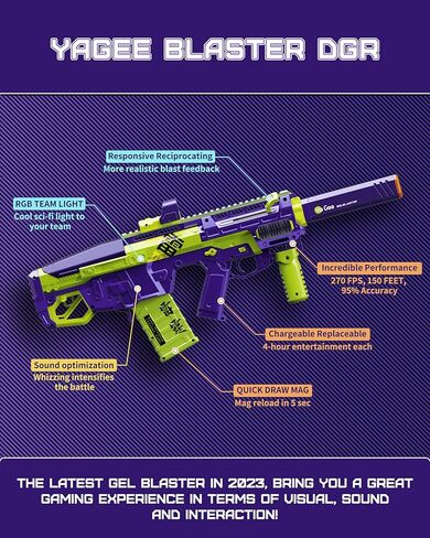 YaGee Reciprocating Splatter Ball Blaster with 150+ Foot Range, Extreme Power with Supersized Extended Playtime for Outdoor Activities & Team Games, 10k Rounds Fun for Adult in Kuwait