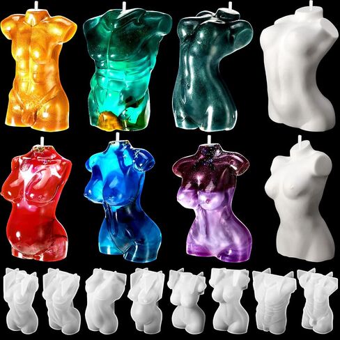 8 Shapes Resin 3D Body Shape Mold Silicone Body Stand Ornaments Resin Mould Female Male Model Body Mold Crystal Epoxy Mold Plaster Statue Figure Figurine Casting Mold for DIY Jewelry Craft in Saudi Arabia