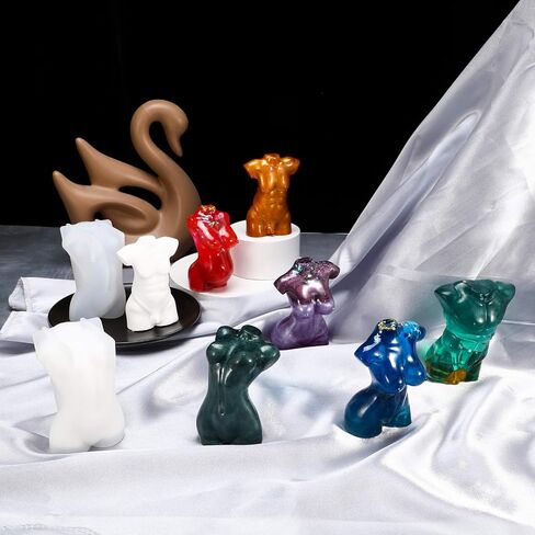 8 Shapes Resin 3D Body Shape Mold Silicone Body Stand Ornaments Resin Mould Female Male Model Body Mold Crystal Epoxy Mold Plaster Statue Figure Figurine Casting Mold for DIY Jewelry Craft in Saudi Arabia