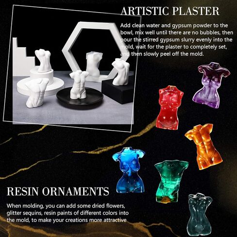 8 Shapes Resin 3D Body Shape Mold Silicone Body Stand Ornaments Resin Mould Female Male Model Body Mold Crystal Epoxy Mold Plaster Statue Figure Figurine Casting Mold for DIY Jewelry Craft in Saudi Arabia