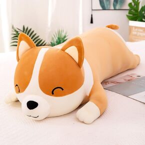Plush Long Corgi Toy Cute Soft Stuffed Animal Corgi Doll Kids Plush Toy Pillow Gift for Kids and Girls(Gray, 60cm/23.6in) in Kuwait
