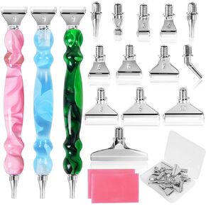 29 PCS Metal Thread Tips Diamond Painting Tools, 3 Diamond Art Pens,13 Upgraded Variety of Stainless Steel Tips, No Loosen, Diamond Painting Accessories for DIY Craft, (WBRR) in Saudi Arabia