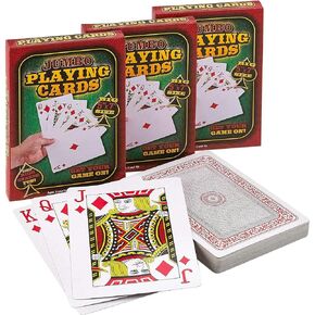 Jumbo Large Playing Cards - (3 Decks) Big 5 x 7 Inch Giant Deck of Cards Huge Playing Cards Poker Playing Cards for Casino Theme Party Decorations Game Night and Magic Supplies