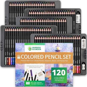 Norberg & Linden Colored Pencils for Adult Coloring, Premium 72 Color Pencils, Soft Core Coloring Set, Art Craft Supplies Gift for Kids and Beginners in Kuwait