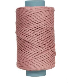 Crafteza Pink Macrame Cord 4mm X 688 feet Single Strand Macrame Cord Made in India - 100% Natural Virgin Cotton Cord - Pink Macrame Cord for Handmade Macrame Crafts - Soft Pink Macrame Yarn in Saudi Arabia