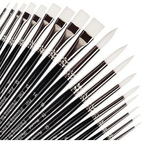 Falling in Art Gold Nylon Hair Paint Brushes for Acrylic Painting, 14PCS Watercolor Paint Brush Set, Long Handled Nylon Oil Paintbrushes for Kids, Adults, Beginners, and Professionals in Kuwait