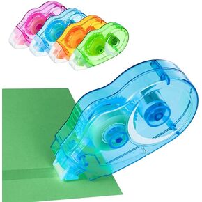 بكرة شريط مزدوجة الجوانب من BOUMUSOE، 8 مم × 10 متر، 4 عبوات من شريط لاصق القصاصات، موزع شريط لاصق شفاف لتغليف الهدايا، وسجلات القصاصات، والحرف اليدوية، والمشروعات الفنية in Kuwait