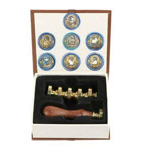 Wax Seal Stamp kit, ANBOSE Starry Animal Wax Seal Stamp Set with 4 PCS Removable Brass Heads and 1 Wooden Handle, Mermaid Peacock Dragon Hummingbird Sealing Wax Stamp for Letter Cards Invitations