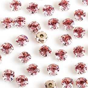 Greatdeal68 3mm to 8mm Glass Rhinestone Sew-on Silver Settings with 4 Holes Crystal/Crystal AB/Color (3mm 100pcs, Crystal AB) in Kuwait